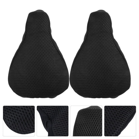 BESTYASH 2Pcs Black Sponge Bike Seat Cushion Covers Shockproof Comfortable