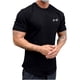 thumbnail image 1 of Camisa Elvqul Hombre Algodón Negro Gym Casuales de Color Sólido Manga Corta Cuello Redondo, 1 of 2