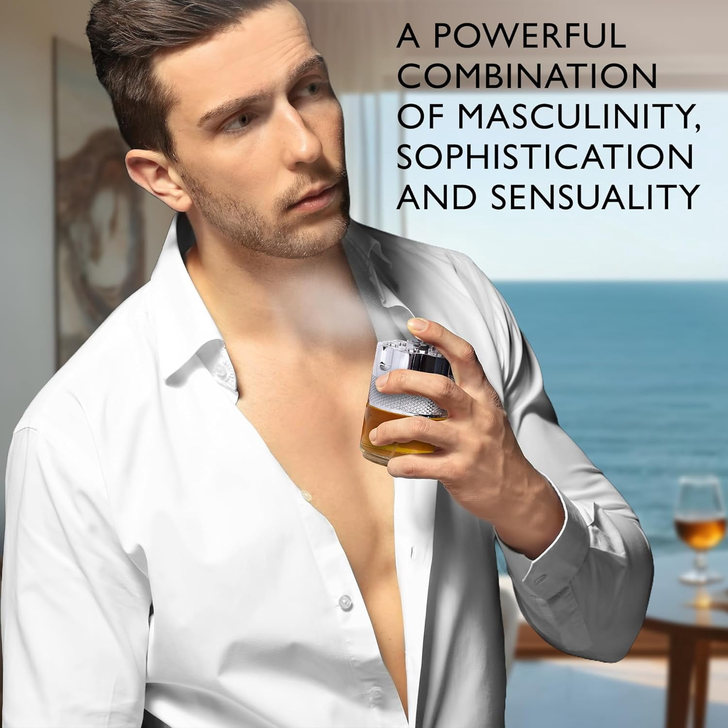 Azura Noir Eau De Parfum for Men, Woody Spicy Cologne with Citrus Notes, Long-Lasting, 100ml