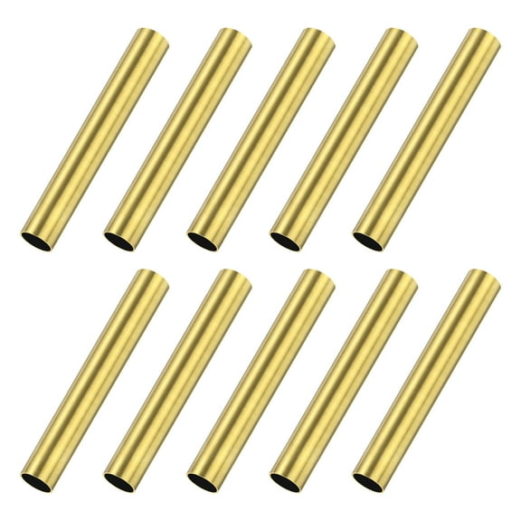 10-Pack 20mm Brass Round Tube, 3mm OD 0.2mm Wall Thickness Short Brass Seamless Tubing for DIY Crafting/Decorating