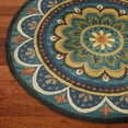 thumbnail image 6 of Ox Bay Ella 6' Round Blue Floral Medallion Indoor Area Rug, 6 of 8