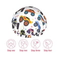 thumbnail image 6 of KLL Cartoon Monster Trucks1 Pattern Shower Cap & Bath Cap for Women,Reversible Oversized Waterproof Shower Caps for all Hair Lengths,Elastic Reusable Bathing Hair Cap, 6 of 7