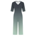 thumbnail image 5 of ABATAB Womens Summer Jumpsuits V Neck Half Sleeve Dressy Rompers Casual Gradient One Piece Wide Leg Outfits with Pockets, 5 of 5