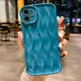 thumbnail image 5 of Water Ripple Pattern Case for iPhone 12 Soft TPU Shockproof Camera Protective Back Cover for Women Girl Curly Wave Frame Phone Case for iPhone 12 6.1 Inch Blue, 5 of 12