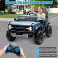 thumbnail image 3 of 24V 2 Seater Ride on Electric Car for Kid, Licensed Ford Bronco Ride on Toy for Big Kid, Toddler Truck Car with FM Radio, Bluetooth LED Light, Gift for Boys Girls 3-8 Years, Blue, 3 of 8