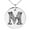 Silver, variant on Stainless Steel Letter M Initial Dotted Monogram Engraved Small Medallion Circle Charm Pendant Necklace
