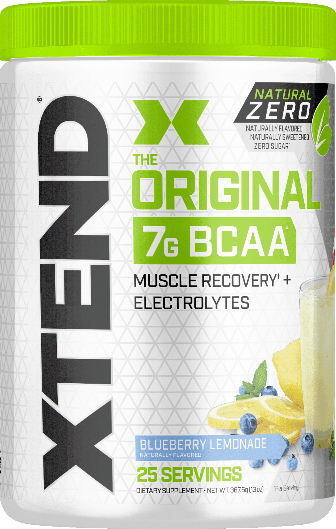 Xtend Natural Zero BCAA Powder Blueberry Lemonade, Free of Artificial