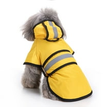 Ediodpoh Pet Raincoat Reflective Hooded Hook&loop Small, Medium And Large Dog Raincoat Pet Raincoat Yellow L