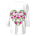 thumbnail image 4 of Elvqul Tops for Women Love Print Comfortable Hot Pink Blouses 3/4 Sleeve Ladies T-Shirts Crew Neck Tops, 4 of 5