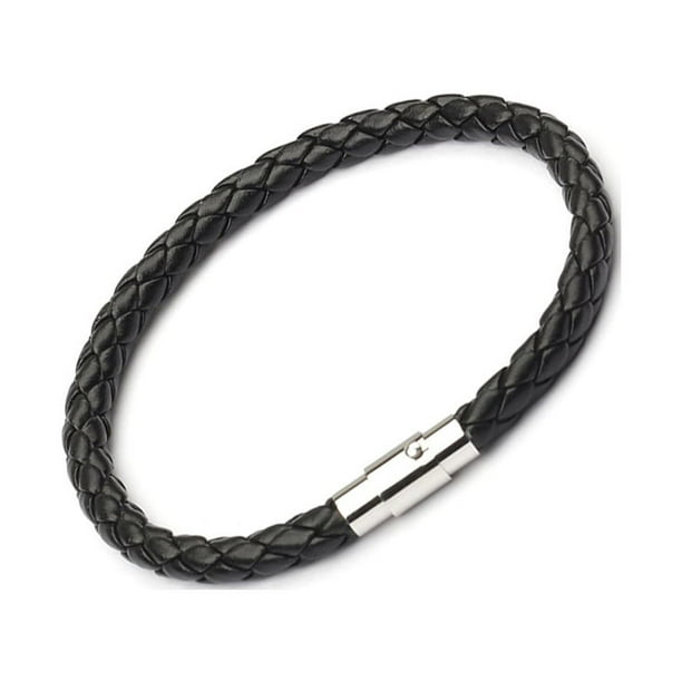 Minnieouse de cuero para hombre, hebilla de piedra imán de acero inoxidable, pulseras de amistad trenzadas para parejas, accesorio de moda, Type9 NO9