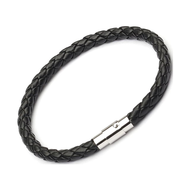 Brazalete de cuero Minnieouse Estilo clásico Hombre Hebilla de piedra imán Acero inoxidable Trenzado de joyería de amistad Type3 NO3