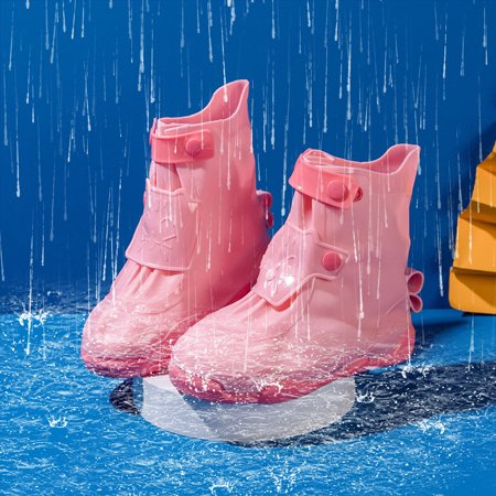 

ZMHEGW Children Shoes Cute Cartoon Waterproof Non Slip Rain Shoe Cover Soft Bottom Boots For Girls