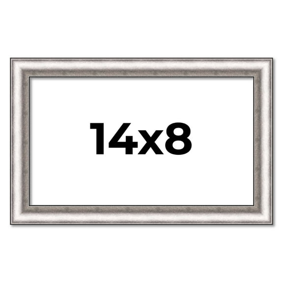 14x8 Frame Silver Real Wood Picture Frame Width 1.25 Inches | Interior Frame Depth 0.5 Inches |