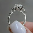 thumbnail image 4 of solitaire jewels 3CT Pear Moissanite Three Stone Engagement Ring For Women, 10K Rose Gold, 4 of 5