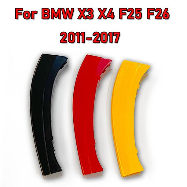 3pcs Abs Germany Flag Color Car Racing Grille Strip Trim Clip For Bmw X3 F25 G01 E83 X4 F26 G02 Accessories 2003-2019 2020 2021
