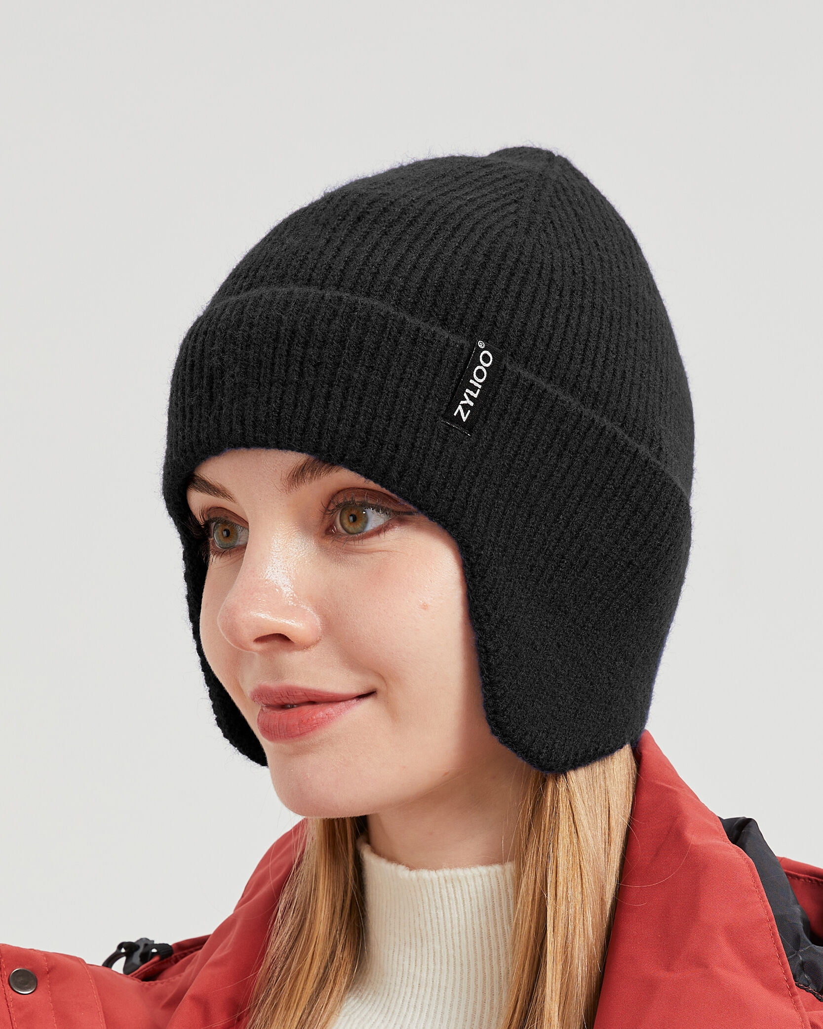 新品格安TLS HOT BEANIE. Mあったかくてオシャレでアゴ紐で取れない Zylioo 2XL Oversized Beanie Hats with Ear Flaps Winter Knit Ear