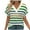 Green, variant on Jalioing Striped T Shirt Women's V Neck Casual Short Sleeve Dropped Shoulder Tees Tops Summer Fashion Loose Shirts