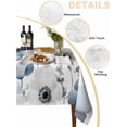 thumbnail image 3 of Blue Grey Spring Floral Tablecloth Square Table Cloth 54x54, Waterproof Outdoor Table Cloth Covers Decorative Table Protector, Summer Flowers Botanical Washable Table Cover for Kitchen Dinning Party, 3 of 8
