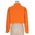 thumbnail image 6 of AUNVITO Women's Cropped Casual Jacket Long Sleeve Collared Button Front Frayed Hem Stylish Outerwear, 6 of 8