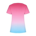 thumbnail image 4 of Plebaso Womens Summer Shirts Short Sleeve Gradient Tunic Tops Square Neck Dressy Loose Blouses with Split, 4 of 4