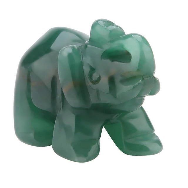 Figurine d'éléphant sculptée en pierre naturelle de 1,5 pouce, article de décoration pour la maison (n° 07)