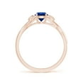 thumbnail image 2 of ANGARA Natural Blue Sapphire Crossover Engagement Ring with Leaf Motifs in 14K Rose Gold for Women (Size-5mm) | September Birthstone, Anniversary, Jewelry Gift for Women | Natural Sapphire Ring, 2 of 10
