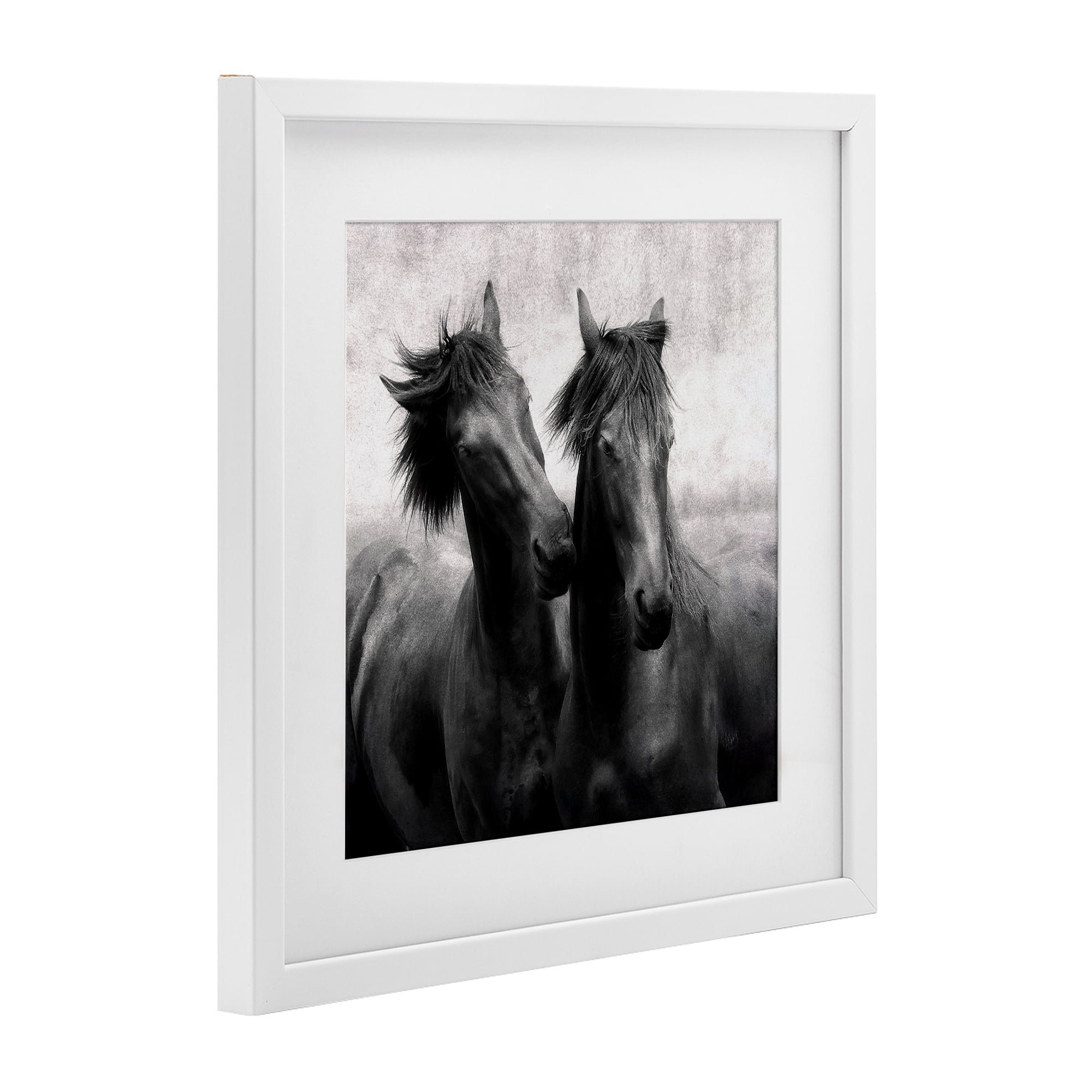 Stupell Industries Short Haired Horse Pair White Framed Print Under Glass, design by Lars Van de Goor