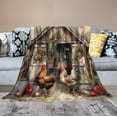 thumbnail image 6 of It's Just Chicken Time Throw Blanket Gifts for Women 60"x80" Farmhouse Christmas Holiday Velvet Flannel Blanket for Women Men Flannel Blanket for Bed, 6 of 8