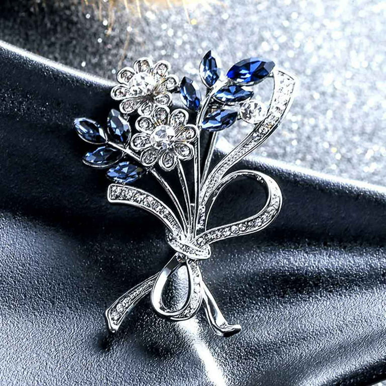 1pc Glamorous Zinc Alloy Rhinestone Flower Design Brooch For Women For  Party