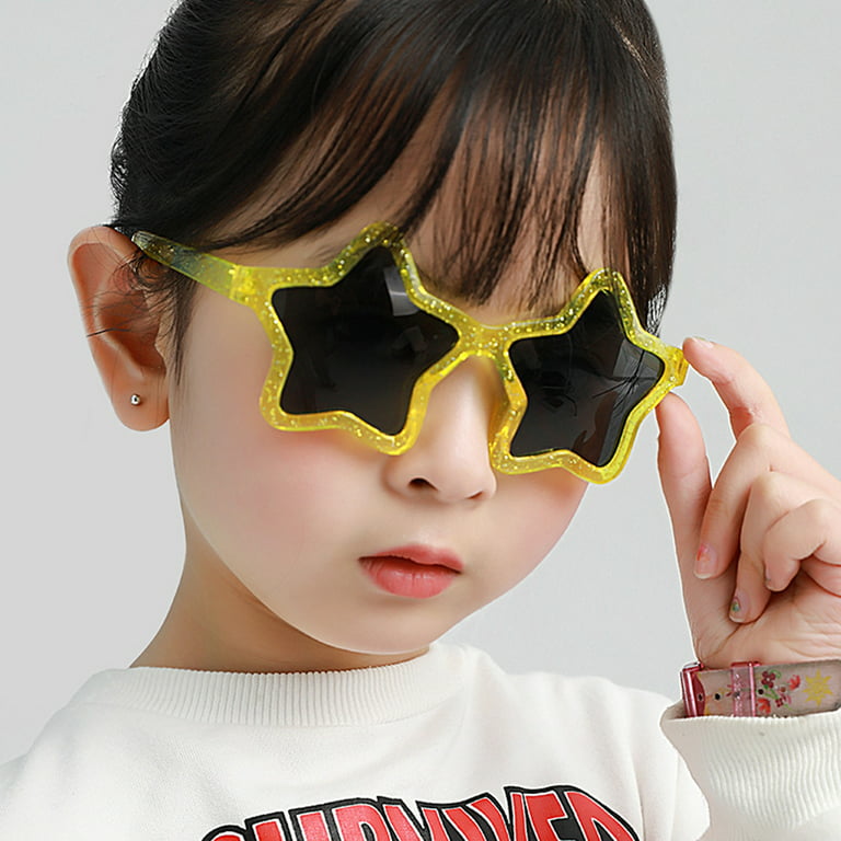 Sunglasses for Kids Star Shape Rim with Glitter Decorative Sun Shade Eyewear  Anti-Glare Eyeglasses Party Favors for Kids Photo Props for Boys Girls Kids  Sunglasses Party Favors Eyeglasses Yellow