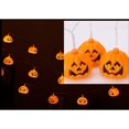 thumbnail image 3 of Halloween Pumpkin Lantern String Pumpkin Lantern Decorations Prop String Lights Scene Layout Decorative Ornaments Warm White Battery Typeplug Type 4m16LED Halloween String Lights, 3 of 6