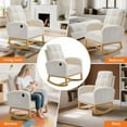 thumbnail image 4 of Huisuilinss Rocking Chair Nursery with Foot Rest,Nursery Rocking Chairs, Teddy Nursing Glider Rocker Chair,Modern Rocking Armchair with High Back for Nursery, Living Room, Bedroom\, 4 of 7
