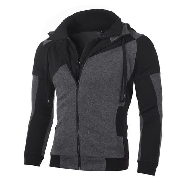 EGNMCR Jackets for Men Men's Fashion Color Matching Splicing Jacket Sweater Casual Jacket