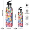thumbnail image 2 of Yayeee 20oz Double Wall Stainless Steel Water Bottle with Flip Straw, Light Colorful Circles, 2 of 7
