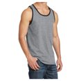 thumbnail image 4 of Mens Solid Cotton Tank Top Sleeveless Tee Shirt for Sports, Gym, Fitness, Beach Athletic Heather/Jet Black Small, 4 of 5