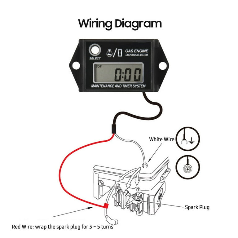 SNAP IN LCD Digital Tach Hour Meter Tachometer Hourmeter Gauge Gas - Foto 3