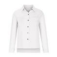 thumbnail image 7 of Diufon Cotton Linen Shirts for Women Button Long Sleeve Collared Blouses Solid Color Tunics with Pocket, 7 of 7