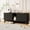 Black, variant on Cat Litter Box Enclosure for 2 Cats, Hidden Litter Boxes Furniture with Cat Litter Mat, Large Indoor Pet House with Double Room, Wooden TV Stand Side Table, Black