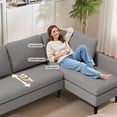 thumbnail image 3 of Sectionale Sofa Bed, Lofka L-Shaped Sleeper Convertible Couch and Sofa for Office, Living Room, Light Gray, 3 of 7