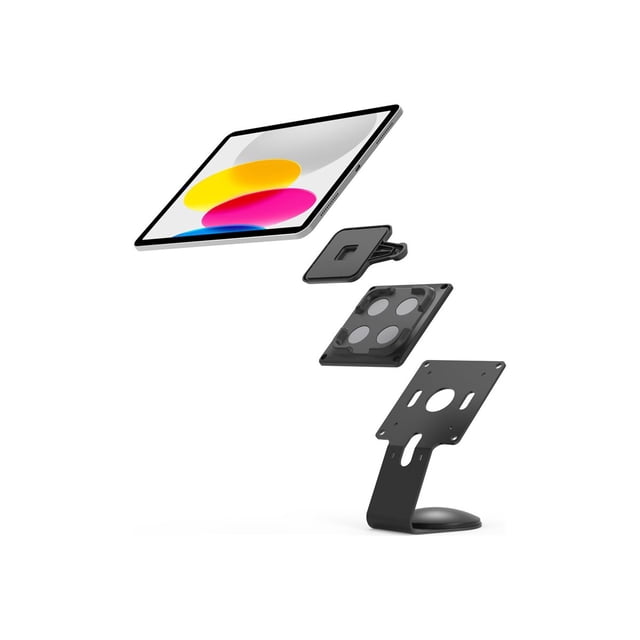 Compulocks Universal Tablet Magnetic Core Counter Stand or Wall Mount - Mounting kit (stand) - 45�� viewing angle - for tablet - universal - steel - black - mounting interface: 100 x 100 mm - wall-mountable, counter