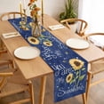 thumbnail image 3 of You Are My Sunshine Table Runner - 48 Inch Long, Kitchen Dining Table Runner Dresser Scarves, Yellow Sunflowers Cute Bees Heart Blue Farmhouse Decor for Coffee Tables Wedding Party Banquet, 3 of 8