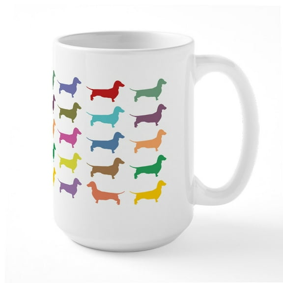 CafePress - Dachshunds, Dachshunds, Dachs Large Mug - 15 oz Ceramic Large White Novelty Mug