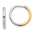 thumbnail image 1 of 14k Two Tone Gold Round Hinged Hoop Earrings, 1 of 6