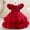Red, variant on NAISIBABY Girls Princess Dress, Floral Bow Sequin Mesh Bubble Sleeve Wedding Birthday Party Dress Red 18M