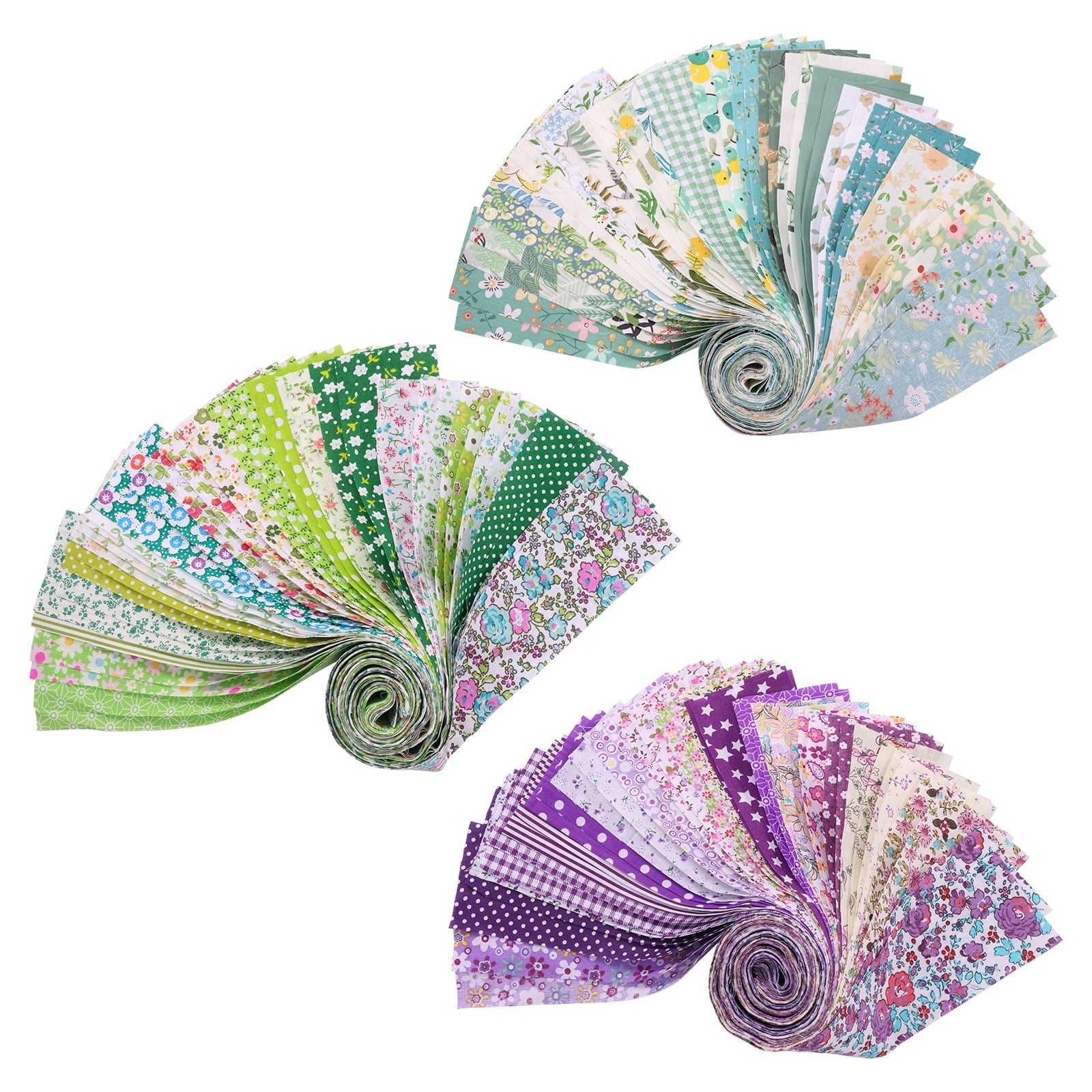 120Pcs Cotton Quilting Fabric Soft Colorful Printed Sewing Fabric Multipurpose Pre Cut Strips for DIY Handmade Crafting,6.5*50cm