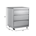 thumbnail image 3 of Pemberly Row 32-inch Stainless Steel Outdoor Kitchen Cabinet with Three Drawers, 3 of 6
