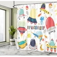 thumbnail image 5 of Ambesonne Science Party Shower Curtain, Spaceships and Aliens, 69"Wx70"L, White Multicolor, 5 of 5