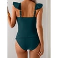 thumbnail image 3 of Traje de baño Tankini Aidonger Tummy Control de 2 piezas, color verde pavo real, 3 of 4