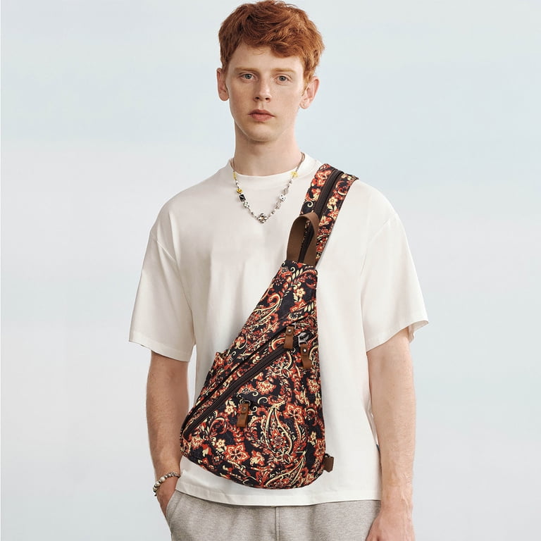 KL928 Digital Floral Sling Backpack for Women Men Small 