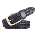 thumbnail image 1 of Unisex Classic Handmade Braided Durable With Pin Buckle Woven Soft Leather Belt, 1 of 2